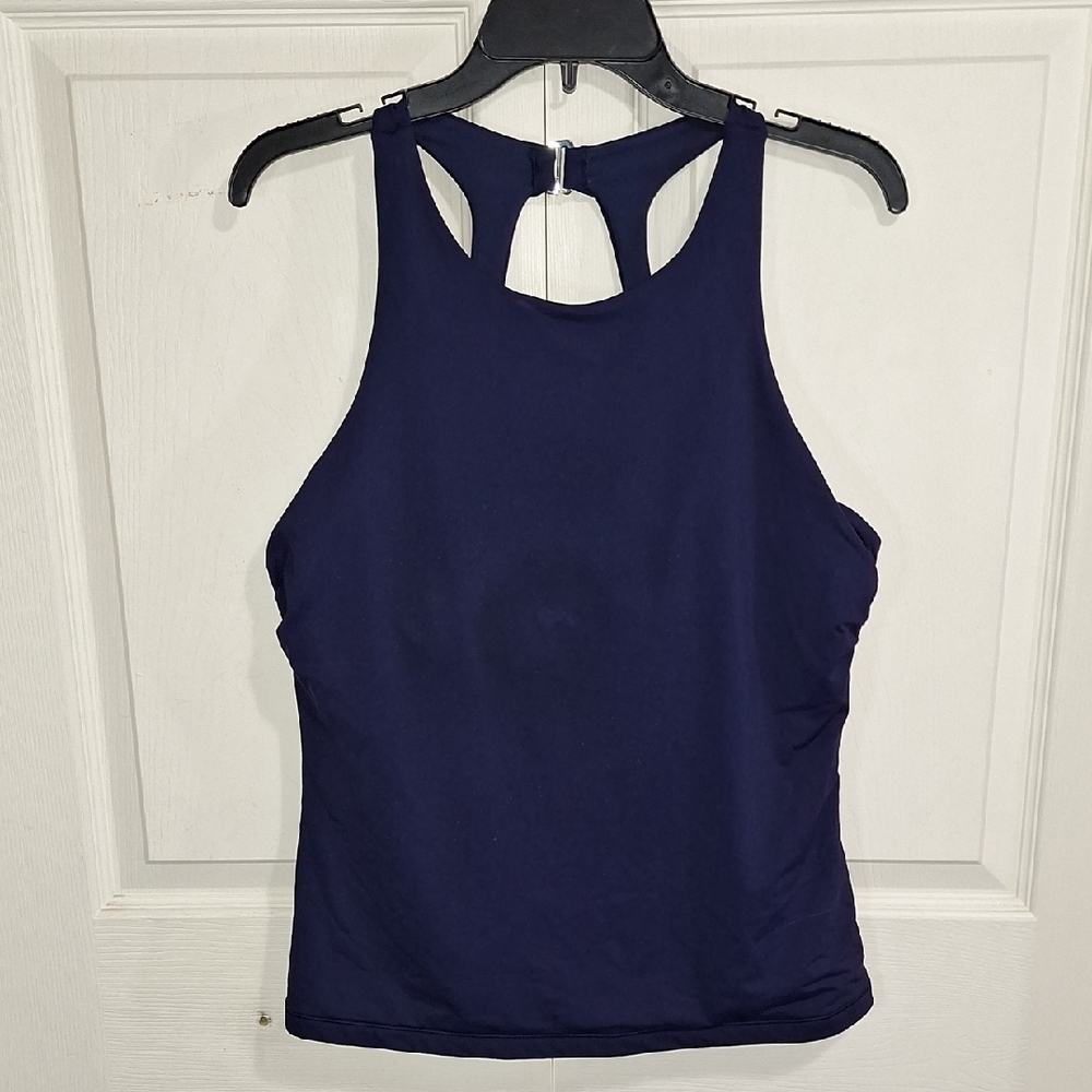 Athleta "Maldives" Tankini Swim Bra Fitted Cut-Out Tankini Top - 40B/C - Navy - Picture 1 of 10